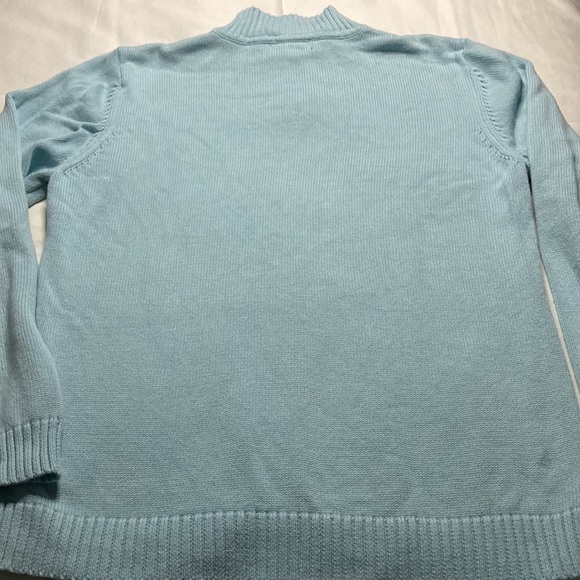 KAREN Scott Blue Sweater Mock Turtle Neck with Partial Zipper - Picture 6 of 6